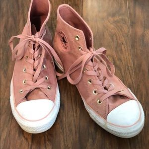 Pink high top converse